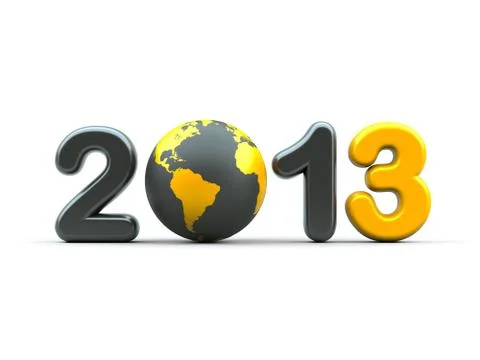 3d new year 2013 Stock Illustration
