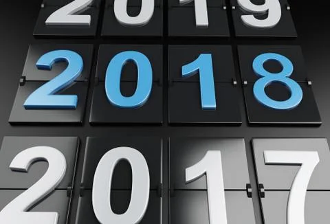 3d New Year 2018 Illustrazione stock