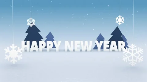 3D New Year Greeting Text Animation Stock Footage 209258101