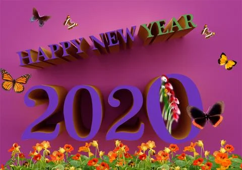 3d new year Stock Illustration