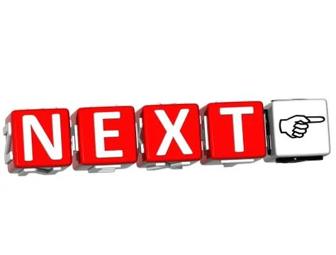 3d next block text on white background Stock Illustration