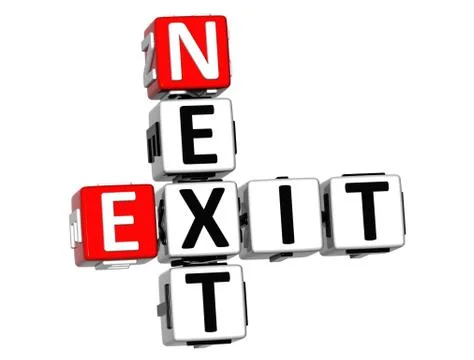 3d next exit crossword Stock Illustration