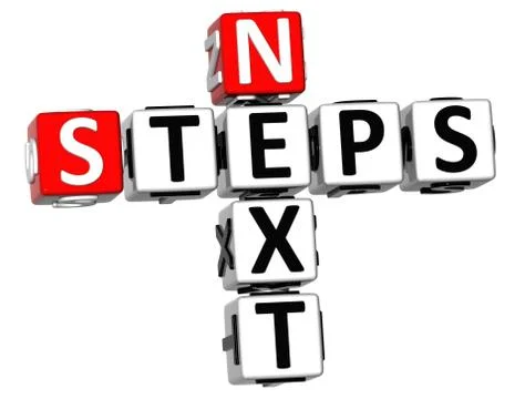 3d next steps crossword Stock Illustration