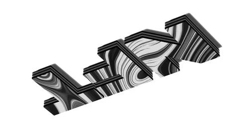 3D NFT on white background. Motion. NFT lettering with linear pattern on white Stock Illustration