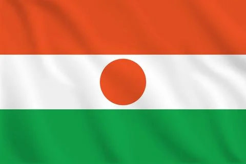 3D Niger waving flag pattern background. Realistic national flag design. Ab.. Stock Illustration