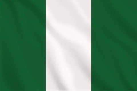3D Nigeria waving flag pattern background. Realistic national flag design. .. Stock Illustration