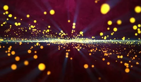 3D night sky Galaxy space particles on red gradient background. Stock Illustration