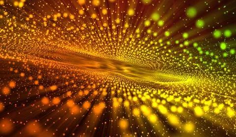 3D night sky Galaxy space particles on red gradient background. Stock Illustration