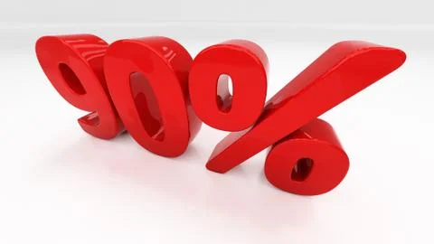 3d ninety percent Stock Illustration