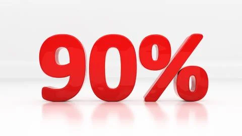 3d ninety percent Stock Illustration