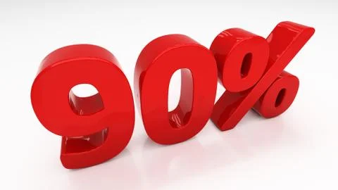 3d ninety percent Stock Illustration