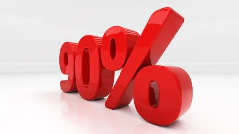 3d ninety percent Stock Illustration