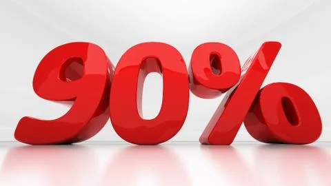 3d ninety percent Stock Illustration