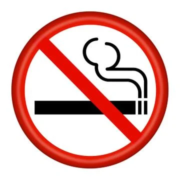 3D no smoking button with clipping path Stock Illustration