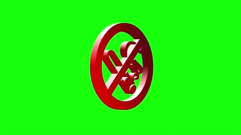 3D No Smoking Sign Rotating on Green Screen Background Stock Footage 335633847