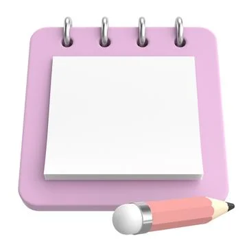 3D note paper. 3D illustration. Stock Illustration