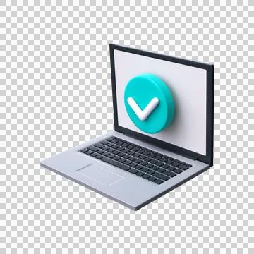 3d notebook with check mark. Accept or approve... Stock Illustration