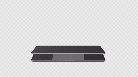 3D notebook laptop computer working green screen display Isolated Stock Footage 283993298