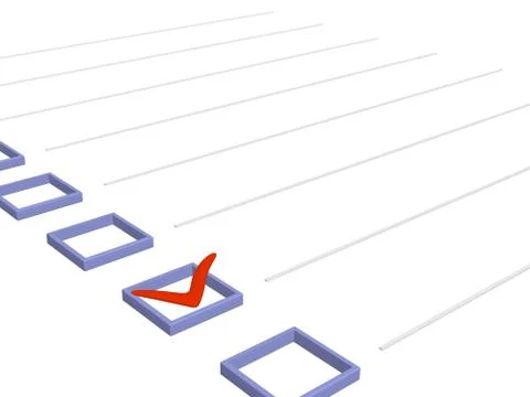 3D notebook with the point marked in the list Illustrazione stock