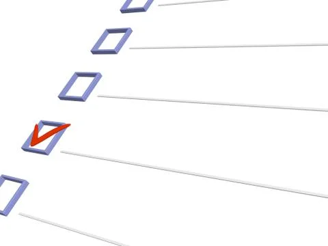 3D notebook with the point marked in the list Illustrazione stock