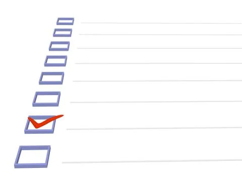 3D notebook with the point marked in the list Stock Illustration