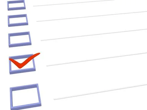 3D notebook with the point marked in the list Stock Illustration