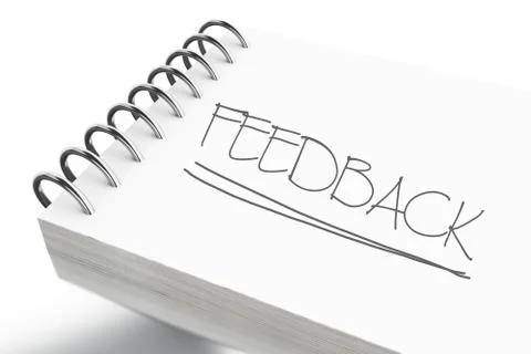 3d notepad with feedback text Ilustração Stock