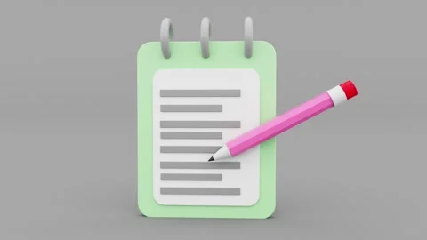 3d notepad loop animation video document concept with alpha channel Stock Footage 266126189