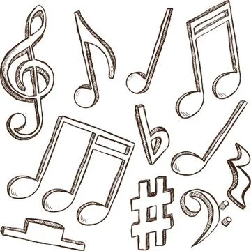 3d notes sketch style Stock Illustration