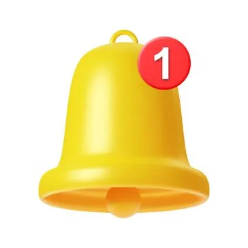 3d notification bell icon Illustrazione stock