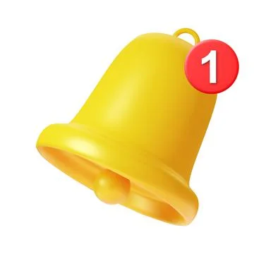 3d notification bell icon 스톡 일러스트