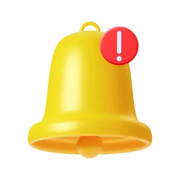 3d notification bell icon Stock Illustration