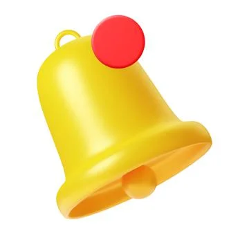 3d notification bell icon Stock Illustration