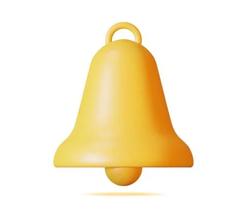3D Notification Bell Icon Isolated. Stock Illustration