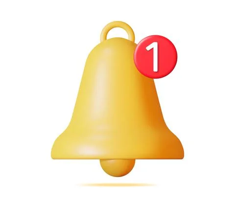 3D Notification Bell Icon Isolated. Stock Illustration