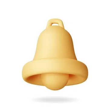 3D Notification bell icon isolated Stock Illustration