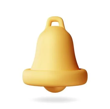 3D Notification bell icon isolated Stock Illustration