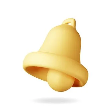 3D Notification bell icon isolated Stock Illustration