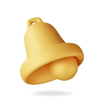 3D Notification bell icon isolated Illustrazione stock