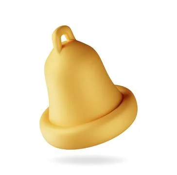 3D Notification bell icon isolated Stock Illustration
