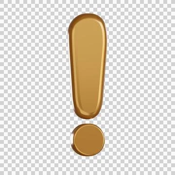 3d notification icon alert in gold with clean shine Stock Illustration