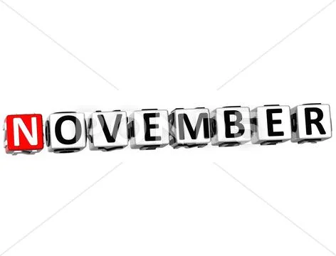 3d november block text Stock Illustration