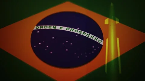 A 3D Nuclear Warhead with Overlaid Brazil Flag Stock Footage 312238917