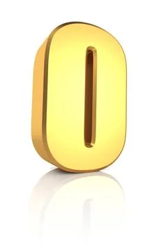 3d Number 0 3d rendering golden number 0 isolated on white background Copy... 写真素材