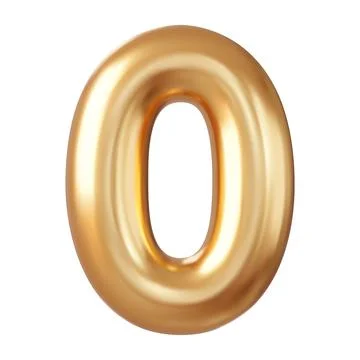 3d Number 0. Zero Number sign red color. Illustrazione stock