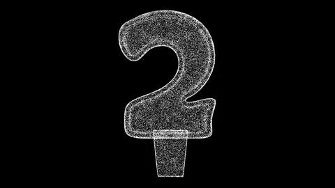 3D number 2 digit on black background. Object made of shimmering particles... イラスト素材