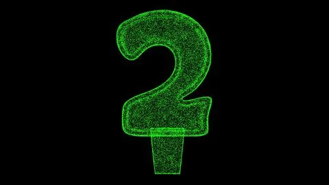 3D number 2 digit on black background. Object made of shimmering particles. D Stock Illustration