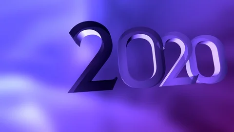 3d number 2020 motion title background 8k conception Stock Footage 122267834
