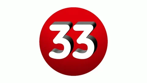 3D Number 33 thirty three sign symbol animation motion graphics icon on Stock Footage 269324487