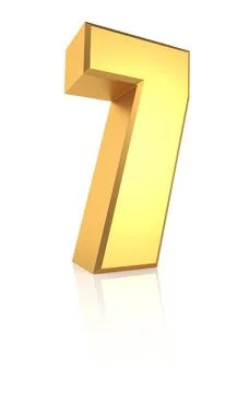 3d Number 7 3d rendering golden number 7 isolated on white background Copy... 스톡 사진